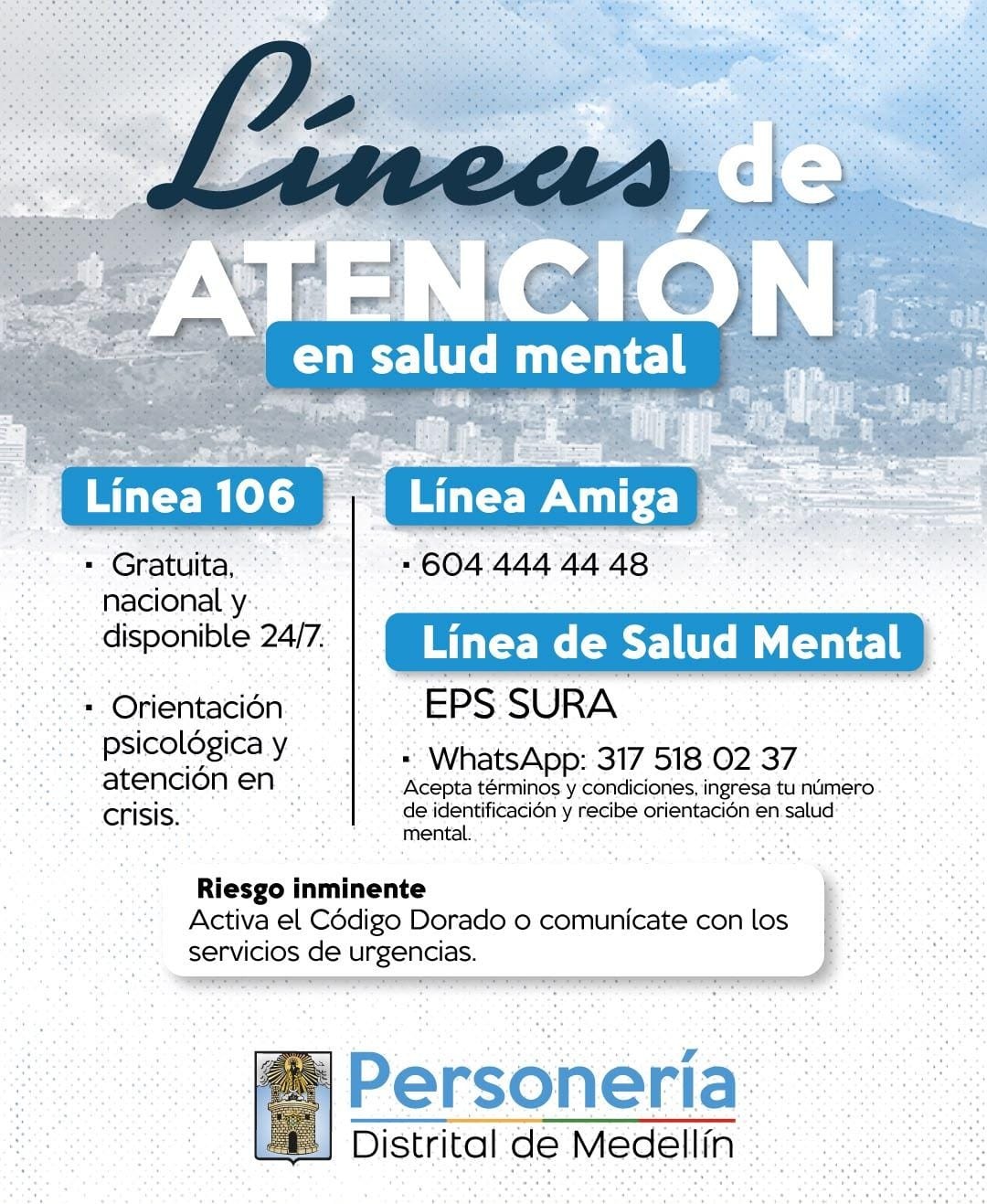 Activa el código dorado o comunícate con los servicios de urgencias